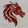 Dragon Clip Art Vector Design A detailed illustration of a mythical dragon's head, suitable for vector design and cutting machine use.