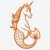 Vector illustration of a mythical creature with the upper body of a human and lower body of a fish.
