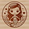 Whimsical Mermaid Illustration Illustrative mermaid illustration in vector format for graphic design projects.