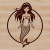 Beautiful Free Vector Art Mermaid Design A detailed illustration of a mythical mermaid figure, designed as vector art for various applications.