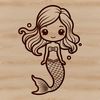 Enchanting Sea Siren Illustration A mythical sea creature with human upper body and fish tail, suitable for vector art designs.