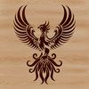 Ornate Bird Silhouette A mythical creature with outstretched wings, symbolizing rebirth and renewal, created as an SVG vector art.