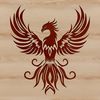Ornate Bird Icon SVG Design A stylized illustration of the mythical phoenix in ornate detail.