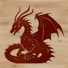 A detailed illustration of a mythical creature with scales, wings, and fire-breathing abilities, suitable for vector design.