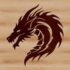 An intricately designed vector art representation of a dragon's face with detailed textures and shading.