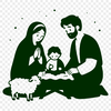 A traditional Nativity scene illustration created in vector format.