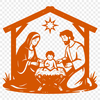 A classic depiction of the Nativity scene in a simple, vector format.