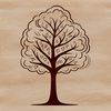 SVG Nature Art Template A stylized tree illustration created as a vector graphic, suitable for digital use and modification.