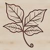 A stylized illustration of a single green leaf with detailed veins, suitable for digital design projects.