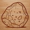 Detailed Rock Texture SVG Graphics A 2D vector representation of a rock with detailed texture and surface features.