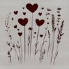 Whimsical Wildflower Icon A colorful wild flower illustration featuring love hearts, suitable for graphic design projects.