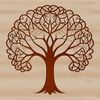 A stylized illustration of a tree with detailed branching and foliage, suitable for vector art projects.