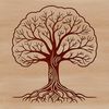 Whimsical Tree Clipart A stylized illustration of a tree, suitable for various design projects.