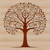 A detailed graphic representation of a tree suitable for commercial or personal use in various digital design applications.