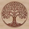 Stylized Tree Design Vector A stylized illustration of a tree with roots and branches, suitable for use in digital design projects.