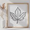 A single leaf with detailed veins and edges, created as a scalable vector graphic (SVG) for use in digital design.