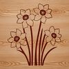 Spring Floral Clipart Free An illustration of a single daffodil flower in bloom, with green foliage.