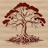Line Art Tree Silhouette A minimalist graphic representation of a tree in a simple line art style.
