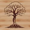 Detailed Branches and Foliage SVG Design Vector illustration of a tree with detailed branches and foliage in a digital design format.