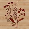 Nature-Inspired SVG Flower Pattern A single wild flower with petals and center in detail.