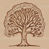 Simple Tree Icon A minimalist illustration of a tree with simple lines and shapes, suitable for vector design and commercial or personal use.