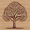 A stylized illustration of a tree with intricate details suitable for vector design and commercial or personal use.