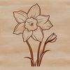 Free Easter Plant Vector A colorful illustration of a single daffodil flower in bloom against a white background.