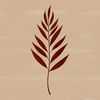 A stylized vector illustration of a single leaf with a simple stem.