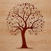 Nature's Iconic Tree Silhouette A stylized illustration of a tree with intricate branching and foliage, suitable for vector design and commercial use.