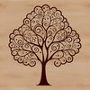 A stylized illustration of a tree with branches and leaves in a vector format.