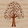 A detailed illustration of a tree with intricate branches and leaves, suitable for vector art and design.