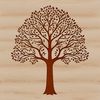 An illustration of a tree with detailed foliage and branches.