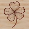 Detailed Clover Vector Design A detailed illustration of a clover leaf in vector format for graphic design and crafting purposes.