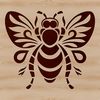 A detailed illustration of a honeybee perched on a flower, ideal for gardening projects or clip art designs.