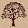A stylized illustration of a tree in various formats including SVG, PNG, PDF, and DXF.
