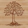 Beautiful Branches SVG Clip Art A detailed vector illustration of a single tree with intricate branches and foliage.