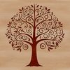 A stylized illustration of a tree with branches and foliage, suitable for digital design and printing.