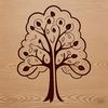 Beautiful Stencil Art A stylized illustration of a tree with branches and leaves, suitable for vector graphics or clip art design.