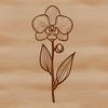 Exotic Flower SVG Design An illustration of a blooming orchid plant in full color.