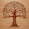 Simple Tree Design Vector Art A stylized illustration of a tree made from simple shapes and lines.