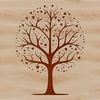 Whimsical Woodland Artwork A detailed illustration of a tree with roots and branches, suitable for vector art and design projects.