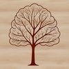 Stylized Tree Graphic for Digital Projects An editable vector graphic design featuring a stylized representation of a tree.
