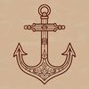 Intricate Anchor Clip Art An anchor with intricate details, suitable for nautical-themed designs and projects.