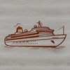 Beautiful Cruise Vessel Illustration A modern nautical cruise ship sailing on calm waters, ideal for creating vector designs and stencils.