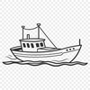 Free Vector Boat Clip Art A simple illustration of a boat, suitable for vector graphic design in formats such as SVG and DXF.
