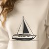 Beautiful Yacht SVG Design A cuttable design of a yacht with intricate details in SVG file format suitable for various cutting machines.