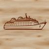 Modern Cruise Liner Under Blue Skies An illustration of a modern cruise ship under clear blue skies.
