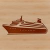 Ocean Travel Vessel Graphic An illustration of a large nautical vessel traveling across the ocean waters.