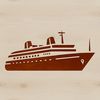 Elegant Ocean Liner SVG A luxury cruise ship sailing on calm ocean waters with clear blue sky in the background.
