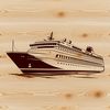 Beautiful Cruise Ship Vector Art A large passenger cruise ship sailing through calm waters on a sunny day.